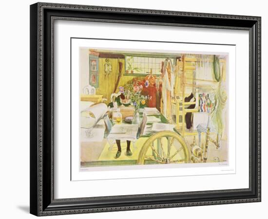 The Workroom, Published in "Lasst Licht Hinin," ("Let in More Light") 1909-Carl Larsson-Framed Giclee Print