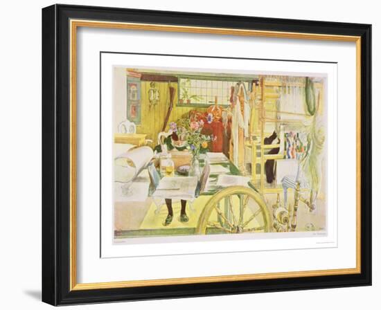 The Workroom, Published in "Lasst Licht Hinin," ("Let in More Light") 1909-Carl Larsson-Framed Giclee Print