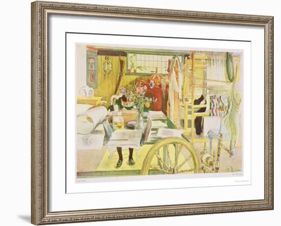 The Workroom, Published in "Lasst Licht Hinin," ("Let in More Light") 1909-Carl Larsson-Framed Giclee Print