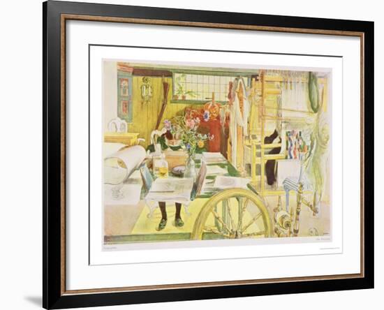 The Workroom, Published in "Lasst Licht Hinin," ("Let in More Light") 1909-Carl Larsson-Framed Giclee Print