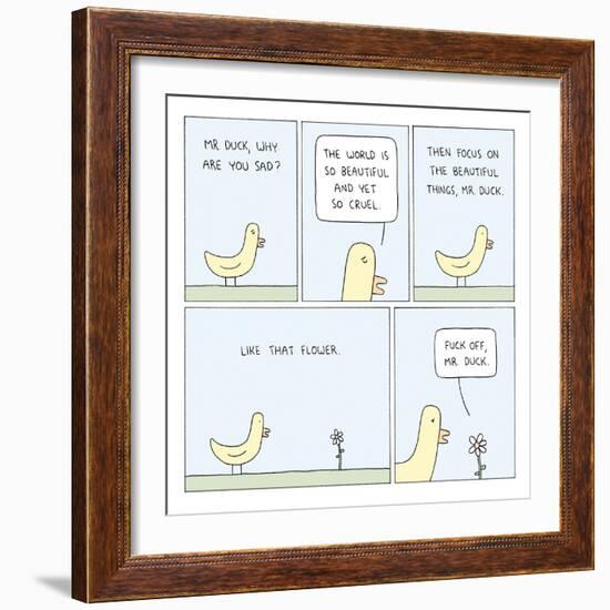 The World and Mr. Duck-Reza Farazmand-Framed Art Print