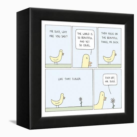 The World and Mr. Duck-Reza Farazmand-Framed Stretched Canvas