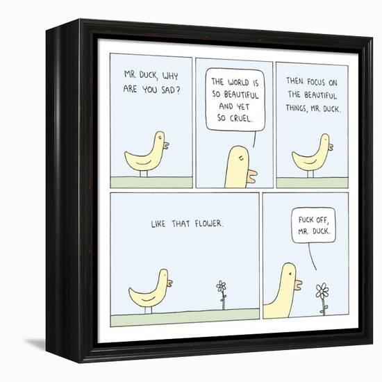 The World and Mr. Duck-Reza Farazmand-Framed Stretched Canvas