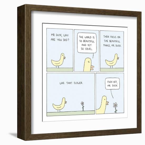 The World and Mr. Duck-Reza Farazmand-Framed Art Print