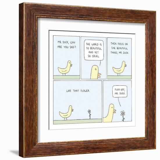 The World and Mr. Duck-Reza Farazmand-Framed Art Print