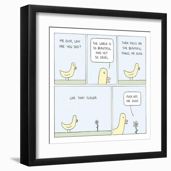 The World and Mr. Duck-Reza Farazmand-Framed Art Print