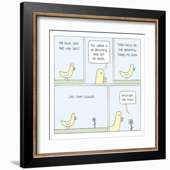 The World and Mr. Duck-Reza Farazmand-Framed Art Print