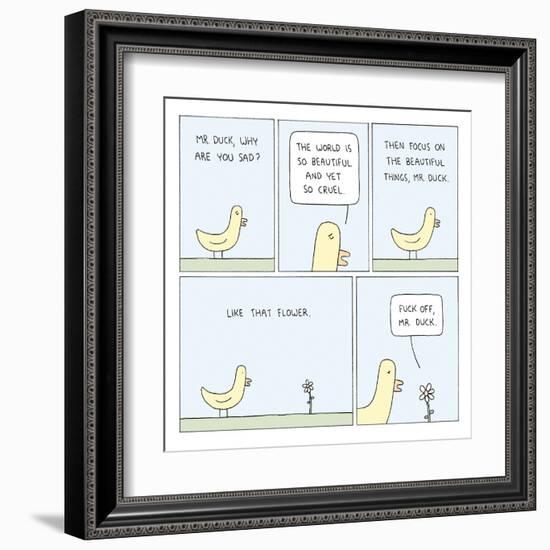 The World and Mr. Duck-Reza Farazmand-Framed Art Print