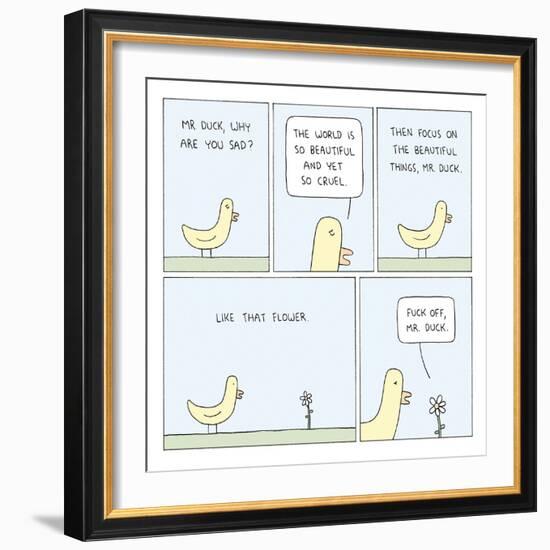 The World and Mr. Duck-Reza Farazmand-Framed Premium Giclee Print