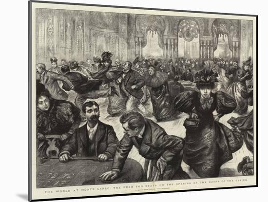 The World at Monte Carlo, the Rush for Seats on the Opening of the Doors of the Casino-Charles Paul Renouard-Mounted Giclee Print