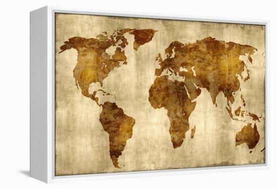 The World - Bronze on Gold-Russell Brennan-Framed Stretched Canvas