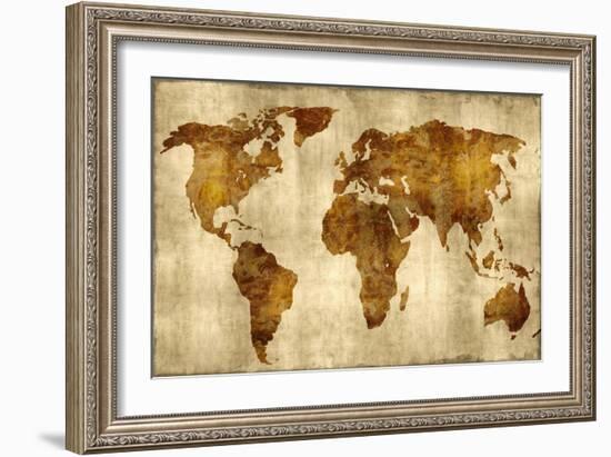 The World - Bronze on Gold-Russell Brennan-Framed Art Print