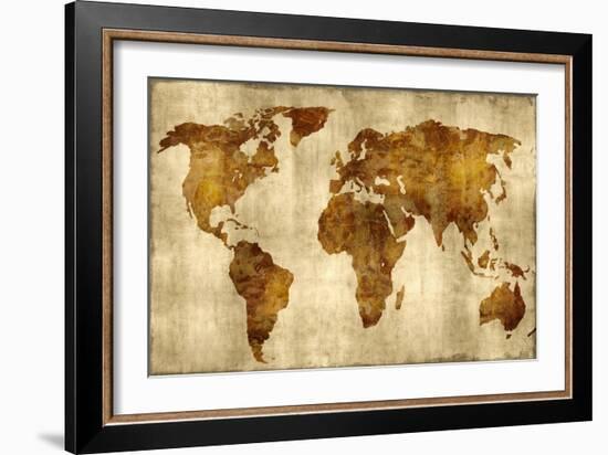 The World - Bronze on Gold-Russell Brennan-Framed Art Print