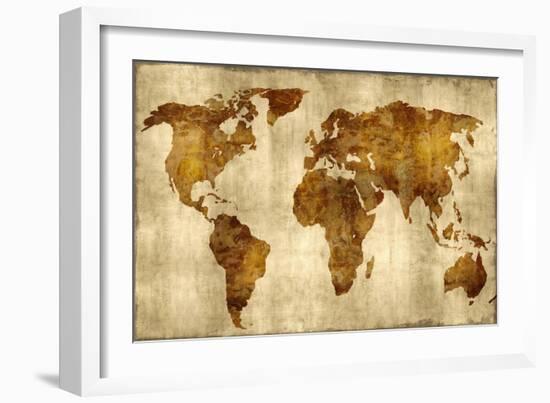 The World - Bronze on Gold-Russell Brennan-Framed Art Print