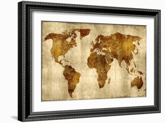 The World - Bronze on Gold-Russell Brennan-Framed Art Print