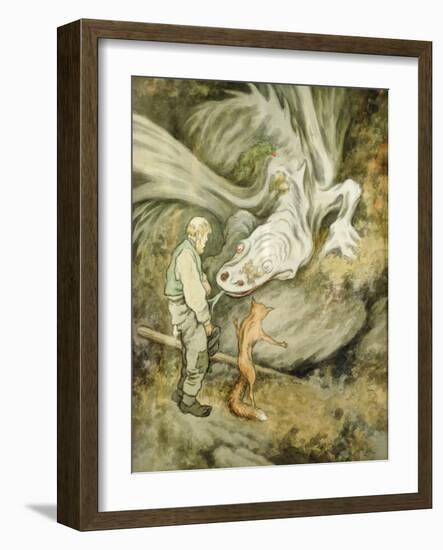 The world do not pay different my dear dragon, 1913 watercolor on paper-Theodor Severin Kittelsen-Framed Giclee Print