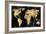 The World - Gold on Black-Russell Brennan-Framed Art Print