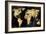 The World - Gold on Black-Russell Brennan-Framed Art Print