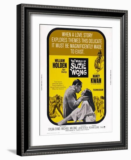 The World of Suzie Wong, from Left: William Holden, Nancy Kwan, 1960-null-Framed Art Print