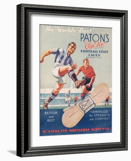 The World's Best', Poster Advertising Paton's Cup Tie Boot Laces-null-Framed Giclee Print