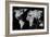 The World - Silver on Black-Russell Brennan-Framed Art Print