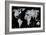 The World - Silver on Black-Russell Brennan-Framed Art Print