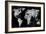 The World - Silver on Black-Russell Brennan-Framed Art Print