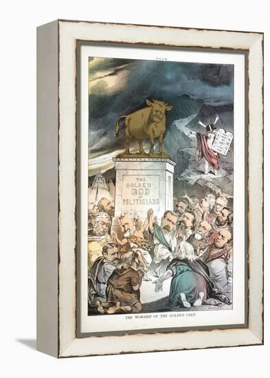 The Worship of the Golden Calf, 1880-Joseph Keppler-Framed Premier Image Canvas