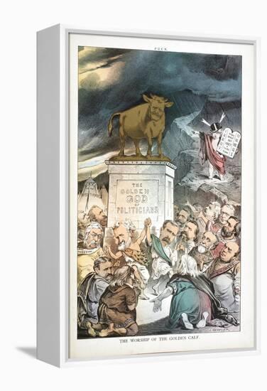 The Worship of the Golden Calf, 1880-Joseph Keppler-Framed Premier Image Canvas