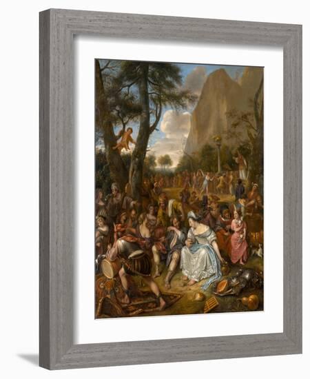 The Worship of the Golden Calf, c.1672-1675-Jan Havicksz Steen-Framed Giclee Print