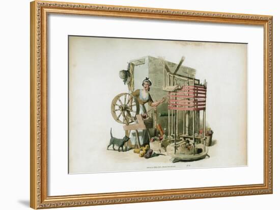 The Worsted Winder, 1805-William Henry Pyne-Framed Giclee Print