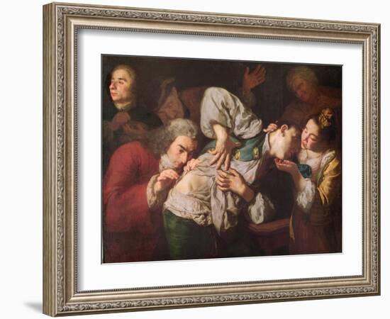 The Wounded Man (Oil on Canvas)-Gaspare Traversi-Framed Giclee Print