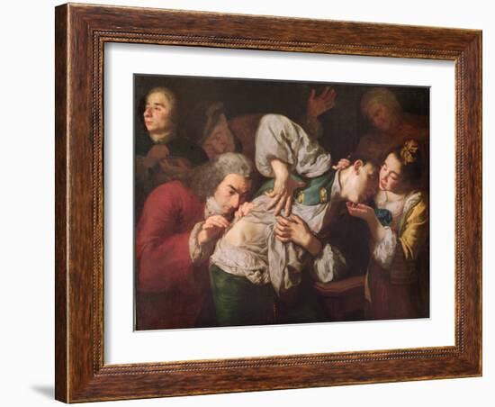 The Wounded Man (Oil on Canvas)-Gaspare Traversi-Framed Giclee Print