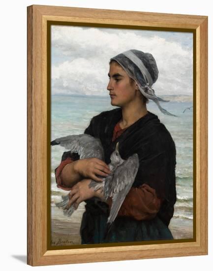 The Wounded Sea Gull, 1878-Jules Breton-Framed Premier Image Canvas