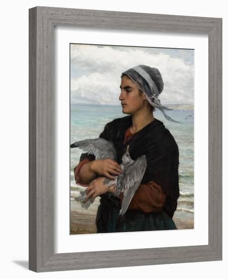 The Wounded Sea Gull, 1878-Jules Breton-Framed Giclee Print