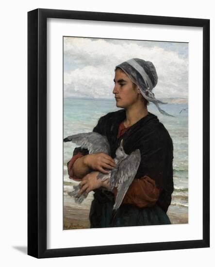 The Wounded Sea Gull, 1878-Jules Breton-Framed Giclee Print