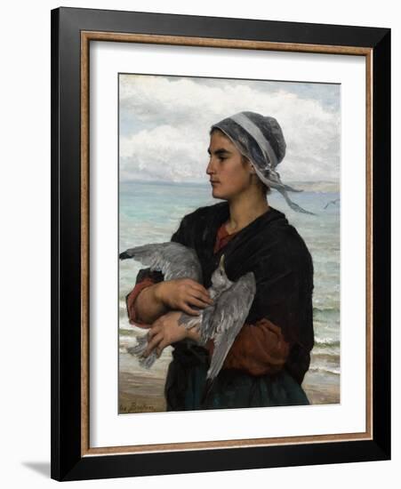 The Wounded Sea Gull, 1878-Jules Breton-Framed Giclee Print