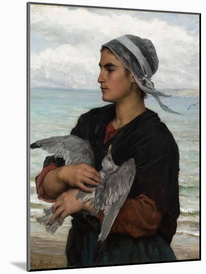 The Wounded Sea Gull, 1878-Jules Breton-Mounted Giclee Print