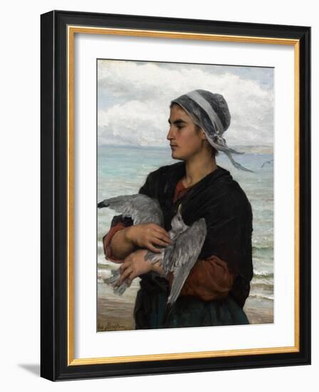 The Wounded Sea Gull, 1878-Jules Breton-Framed Giclee Print