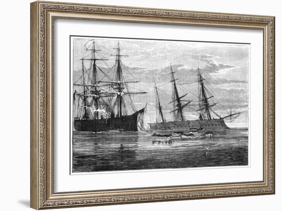 The Wreck of HMS Vanguard, 19th Century-null-Framed Giclee Print