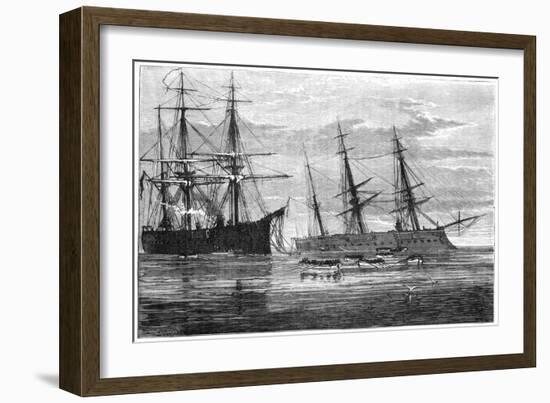 The Wreck of HMS Vanguard, 19th Century-null-Framed Giclee Print