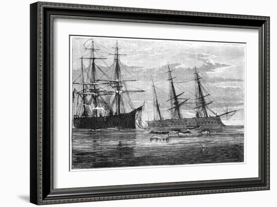 The Wreck of HMS Vanguard, 19th Century-null-Framed Giclee Print