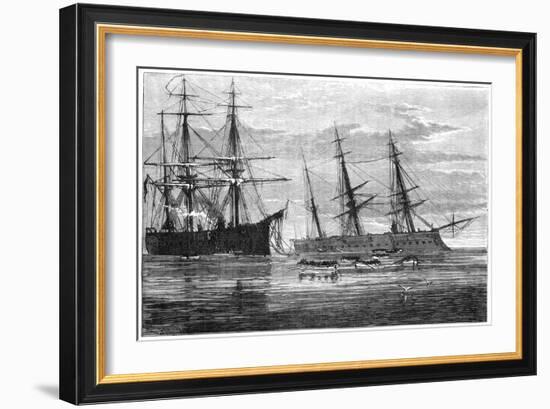 The Wreck of HMS Vanguard, 19th Century-null-Framed Giclee Print