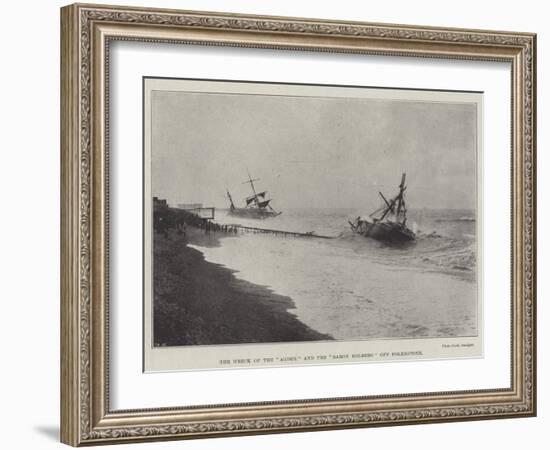 The Wreck of the Agder and the Baron Holberg Off Folkestone-null-Framed Giclee Print