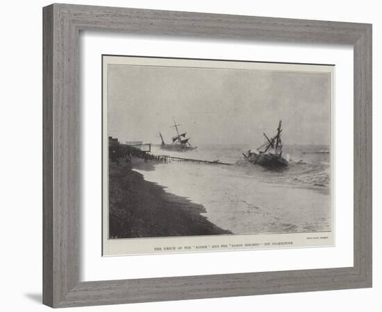 The Wreck of the Agder and the Baron Holberg Off Folkestone-null-Framed Giclee Print