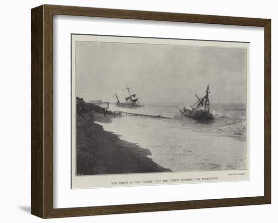 The Wreck of the Agder and the Baron Holberg Off Folkestone-null-Framed Giclee Print