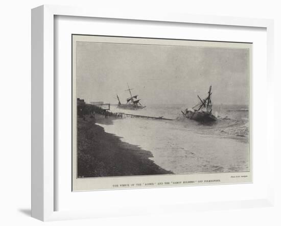 The Wreck of the Agder and the Baron Holberg Off Folkestone-null-Framed Giclee Print