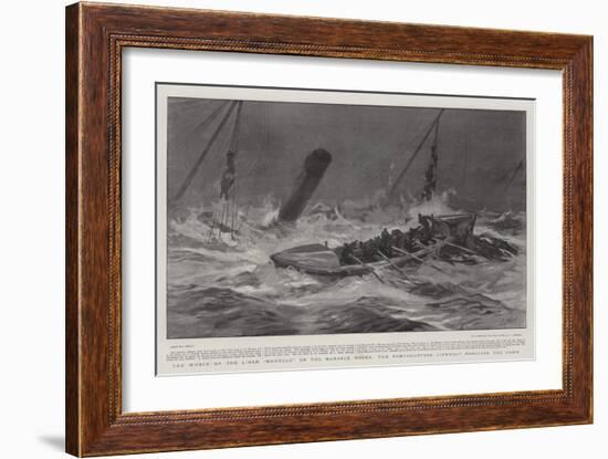 The Wreck of the Liner Mohegan on the Manacle Rocks, the Porthoustock Lifeboat Rescuing the Crew-Joseph Nash-Framed Giclee Print