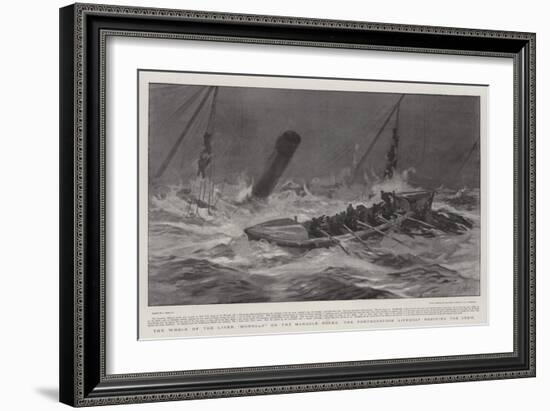 The Wreck of the Liner Mohegan on the Manacle Rocks, the Porthoustock Lifeboat Rescuing the Crew-Joseph Nash-Framed Giclee Print