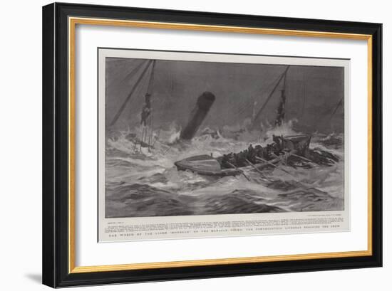 The Wreck of the Liner Mohegan on the Manacle Rocks, the Porthoustock Lifeboat Rescuing the Crew-Joseph Nash-Framed Giclee Print